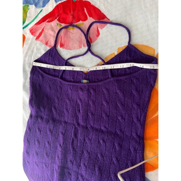 Ralph Lauren Rugby Purple Cable Knit Halter Top Sweater Women’s M - Picture 4 of 5